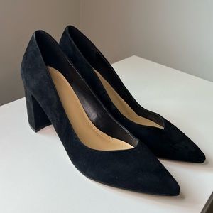 Marc Fisher black suede block heels size 9